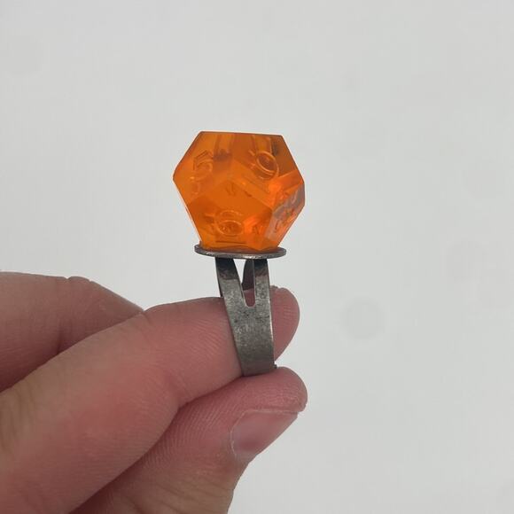 Handmade D and D orange dice ring - Picture 3 of 4